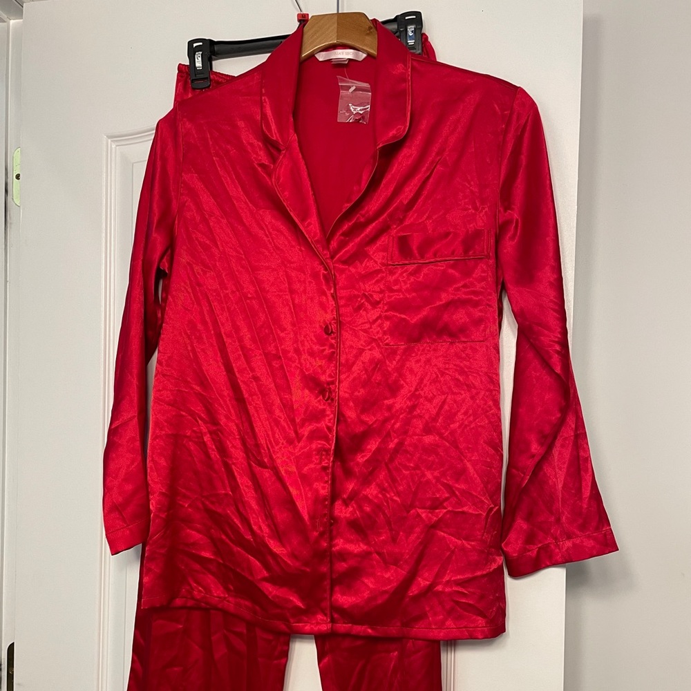 Victoria's Secret Red Satin Sleep Set